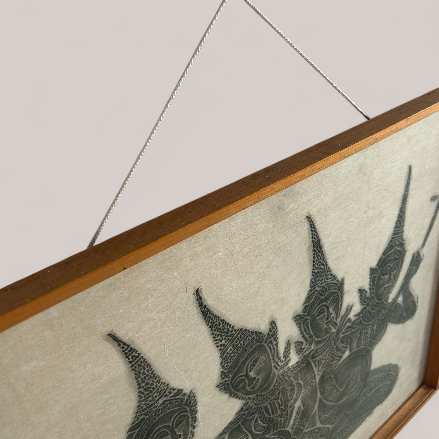 Mid CenturThai Charcoal Rubbing of Musicians in Teak Frame – Boots Framing Dept.