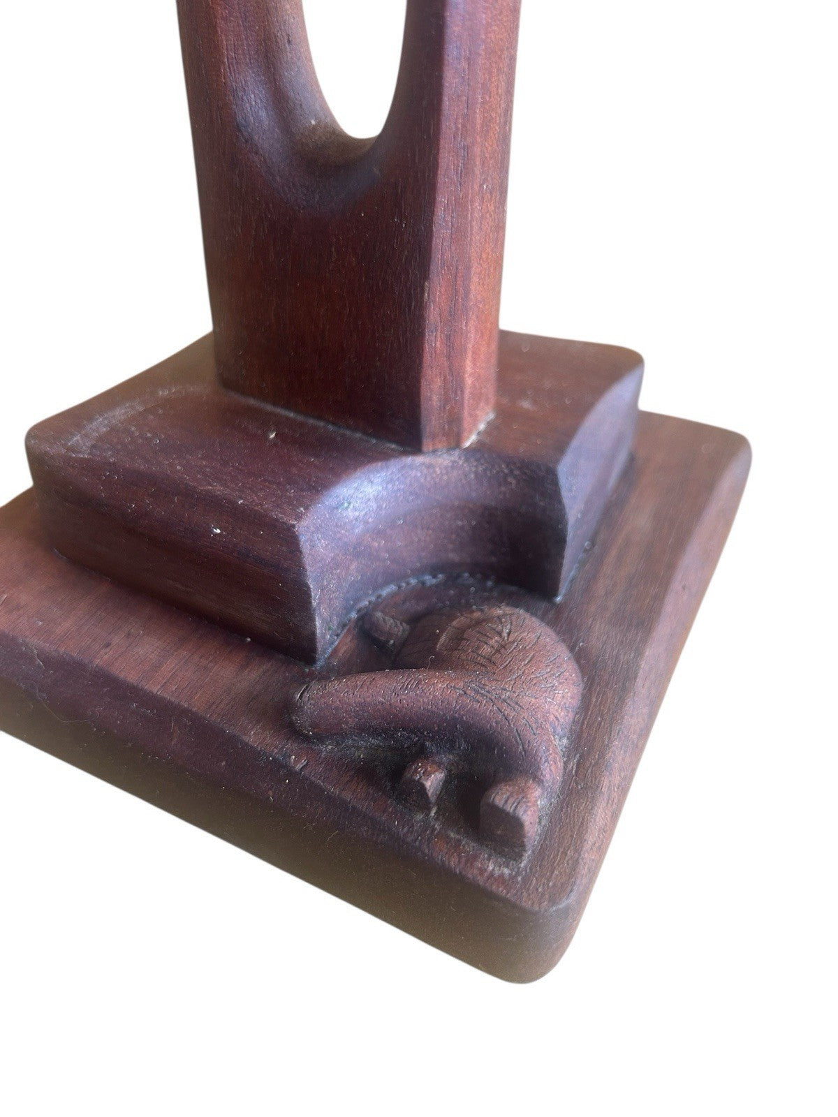Hand Carved Vintage Teak Table Lamp