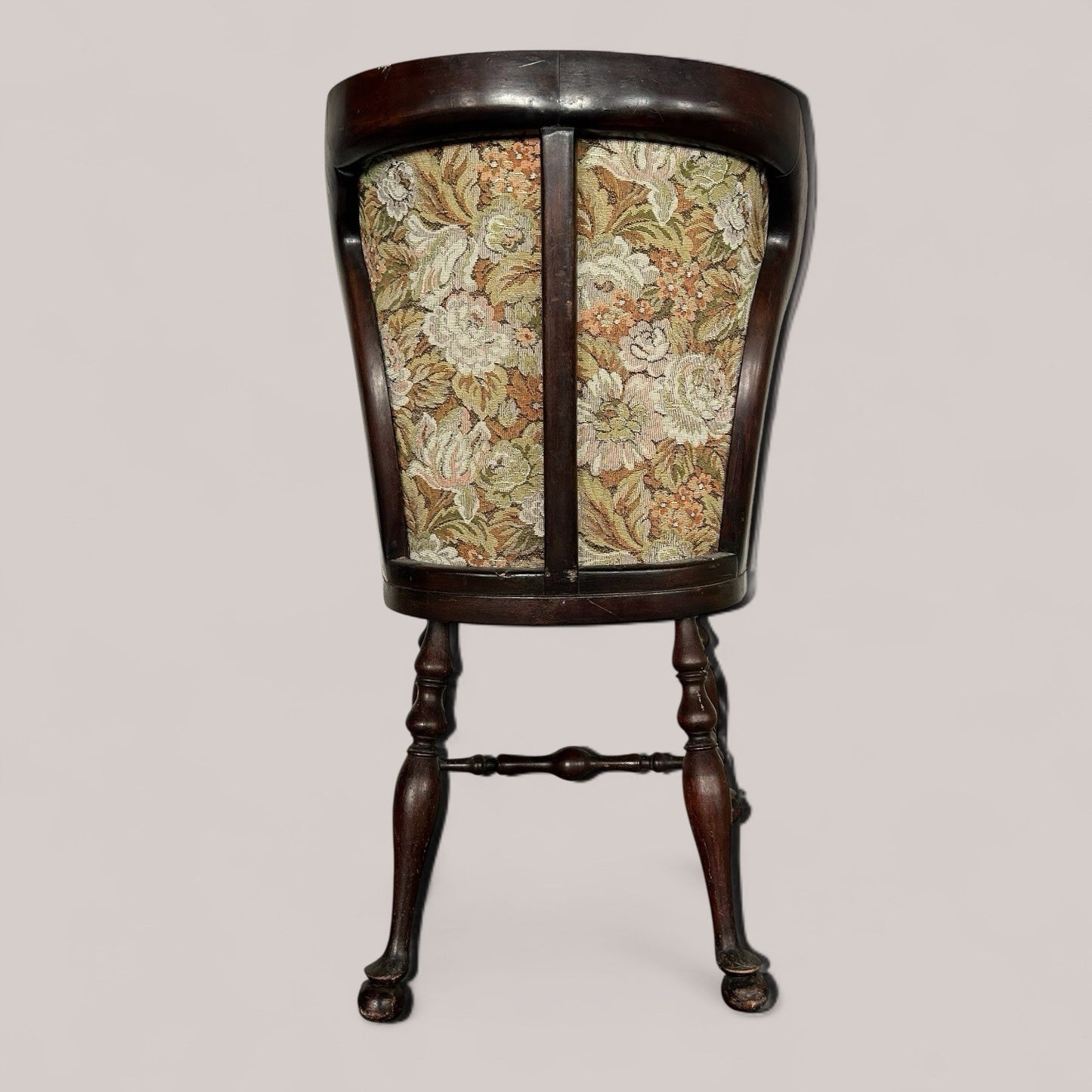 Antique Bobbin Leg Chair with Tapestry Upholstery