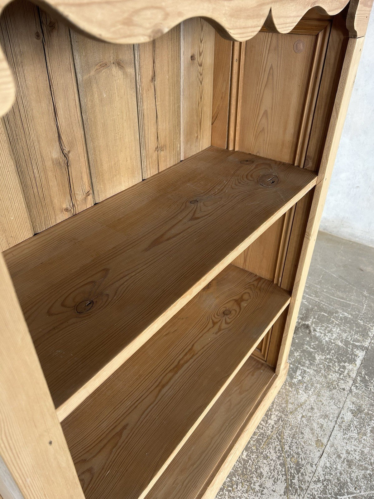Vintage Solid Pine Rustic Bookcase / Shelving Unit