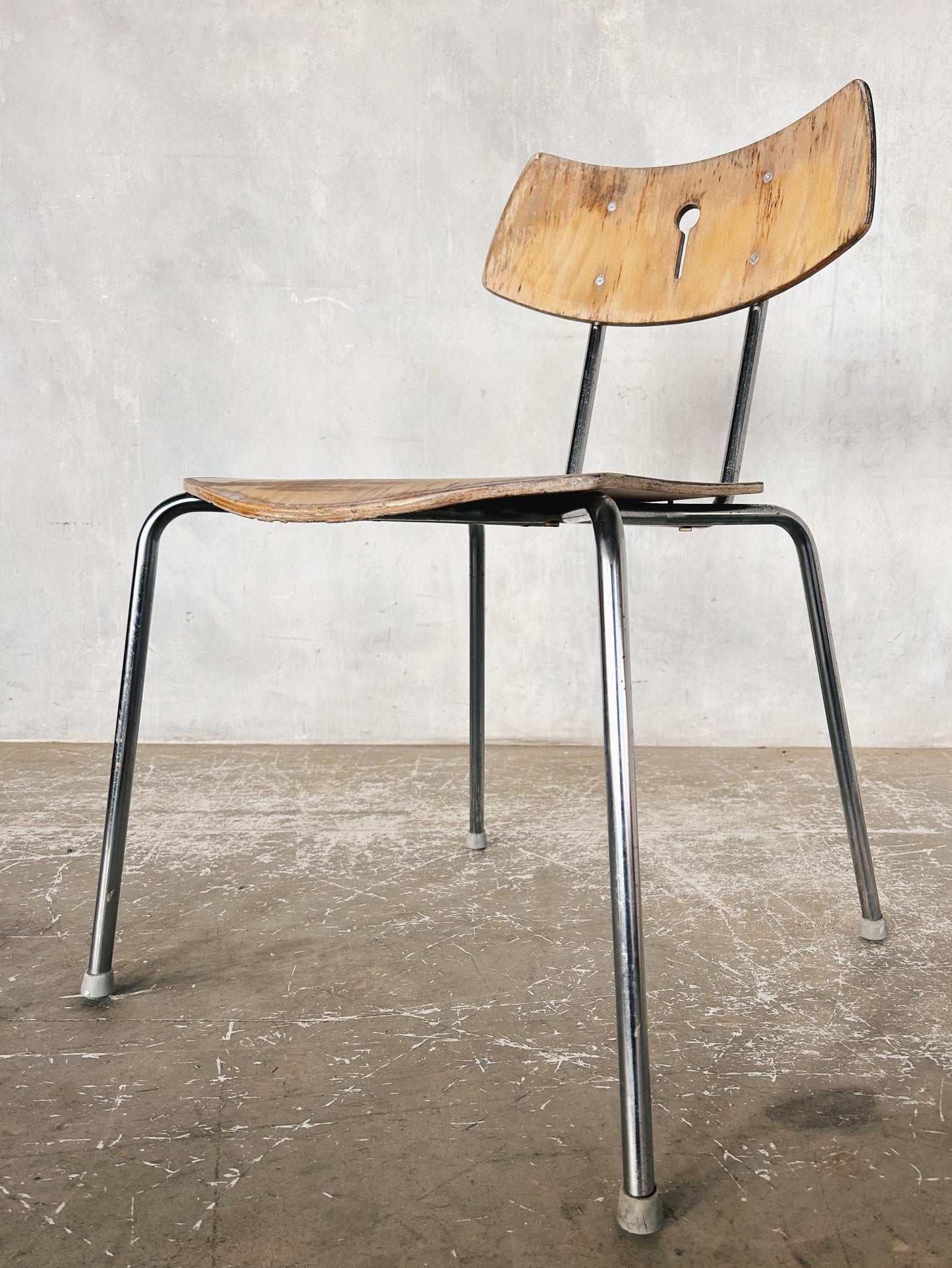 mid century stacking chairs - set of 4