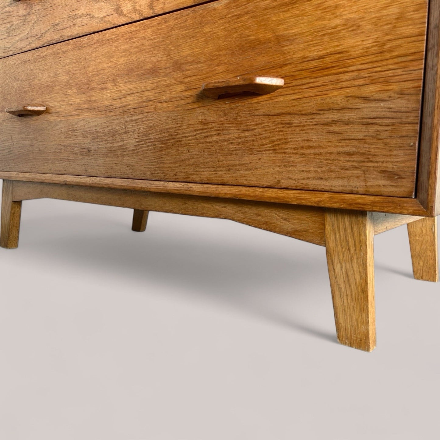 Scandi Oak Mid Century Tallboy Chest of Drawers