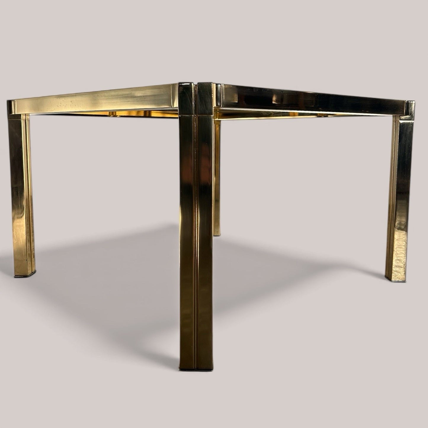 1970s Gold & Glass Hollywood Regency Coffee Table