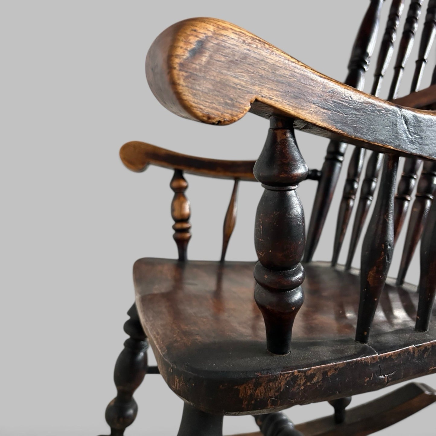 Antique John Shadford ‘Caistor’ Ash & Elm Rocking Chair, c.1850–1890