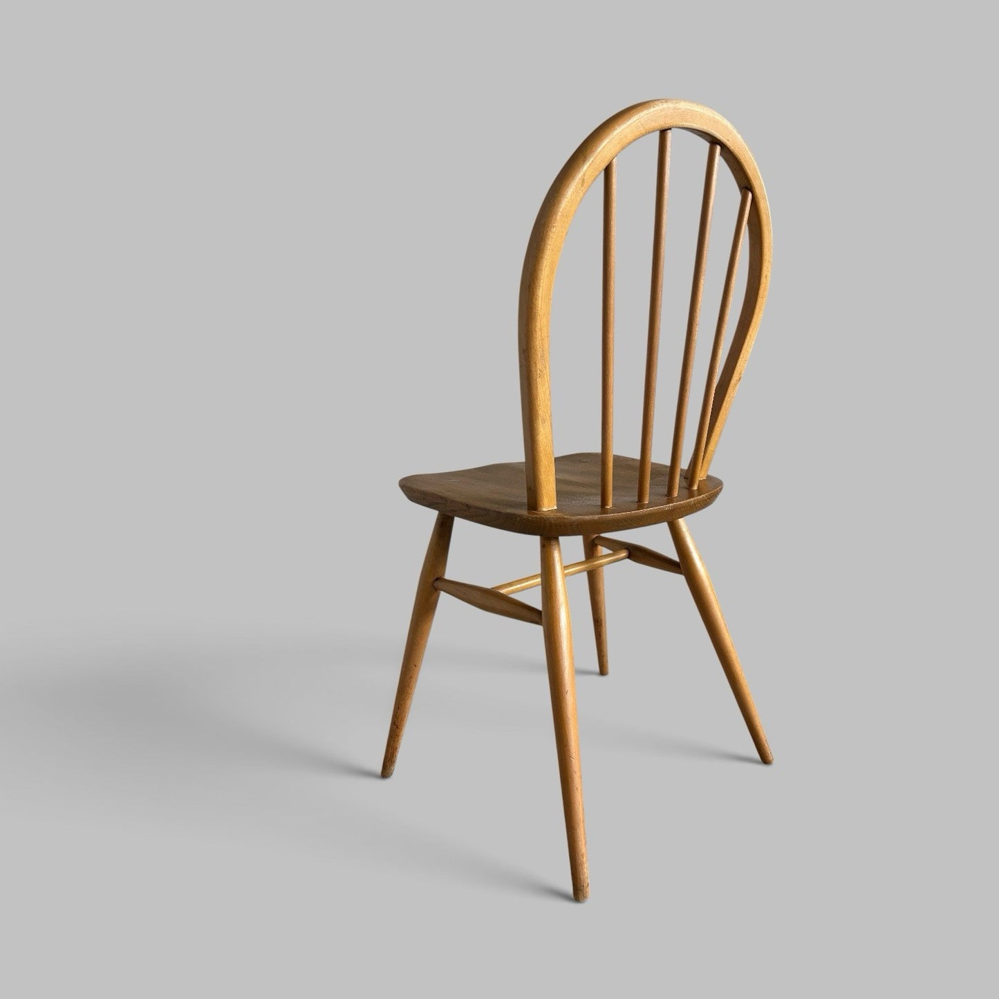 Vintage Blonde Ercol Windsor Elm & Beech Dining Chairs – Set of Four
