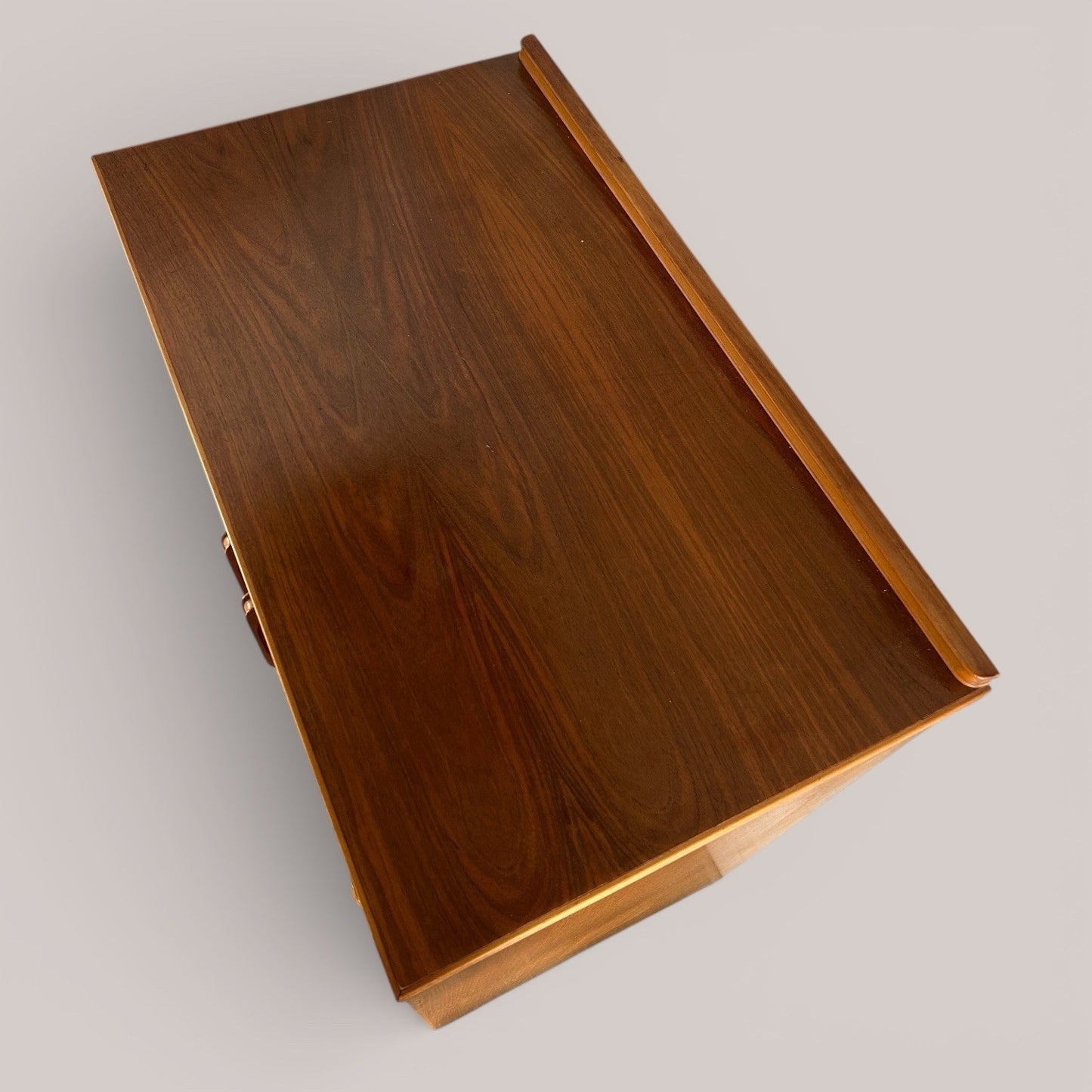 Golden Key walnut storage cabinet, mid-century