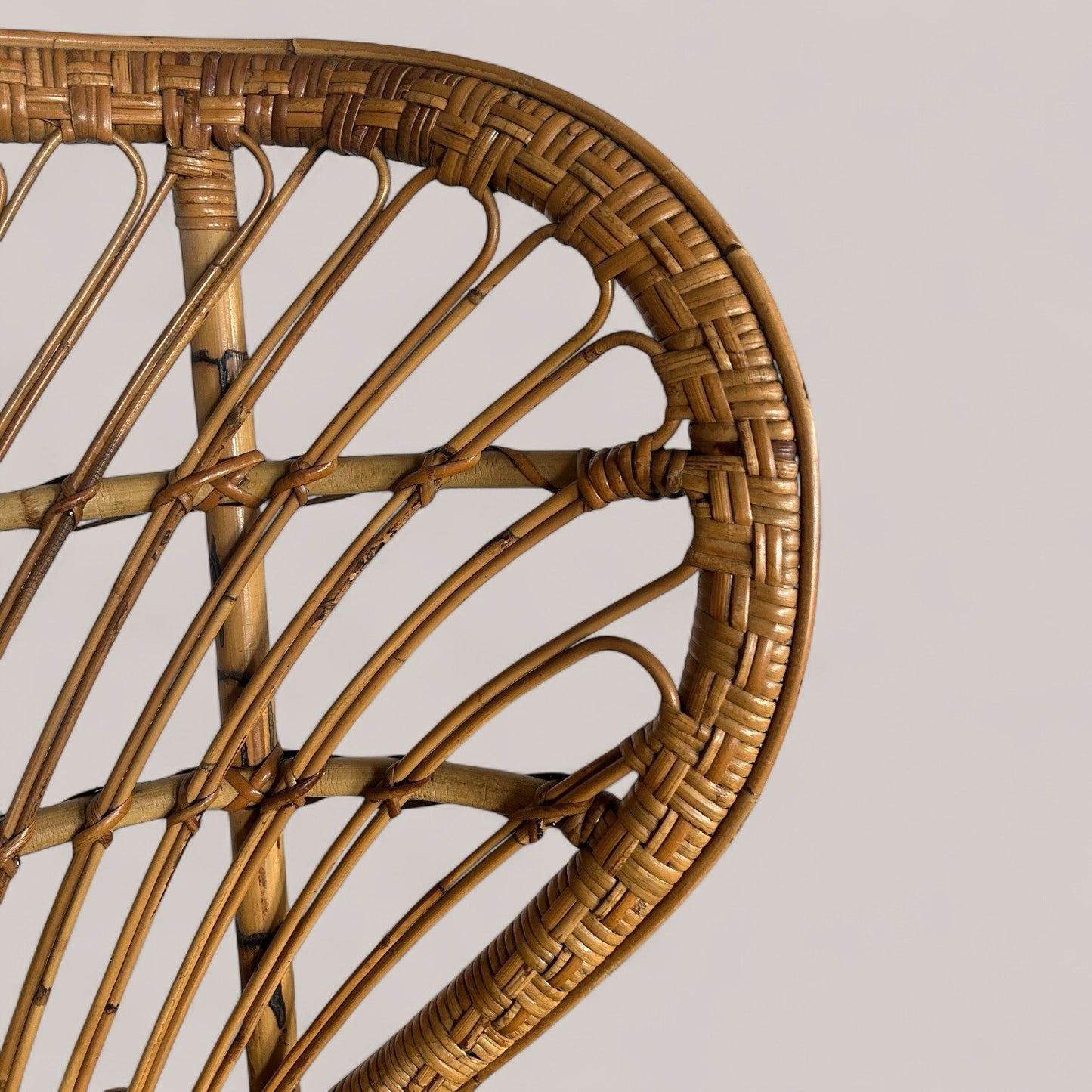 70s Wicker Peacock Throne Chair By Gio Ponti