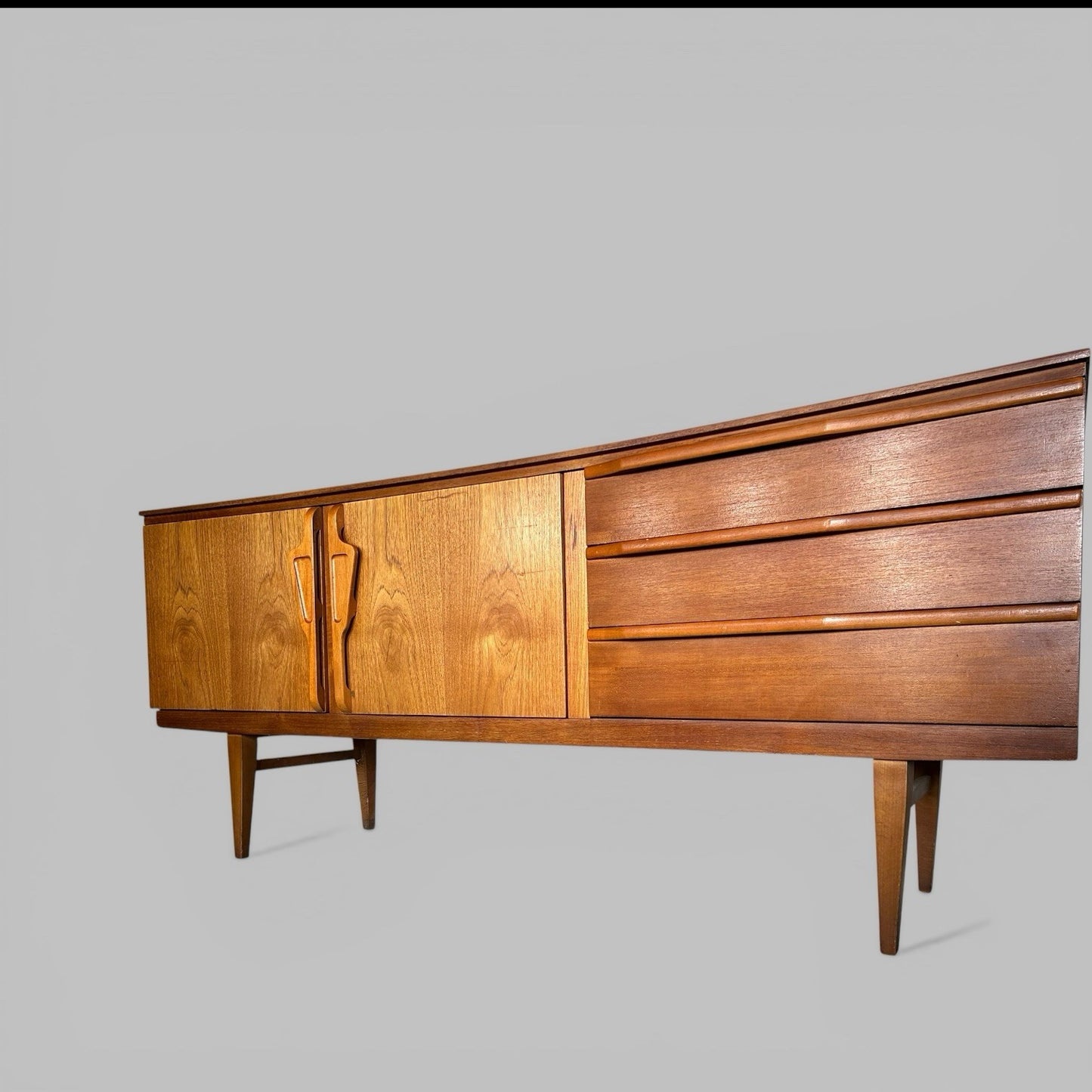 Beautility Teak Sideboard Mid Century Bow Front
