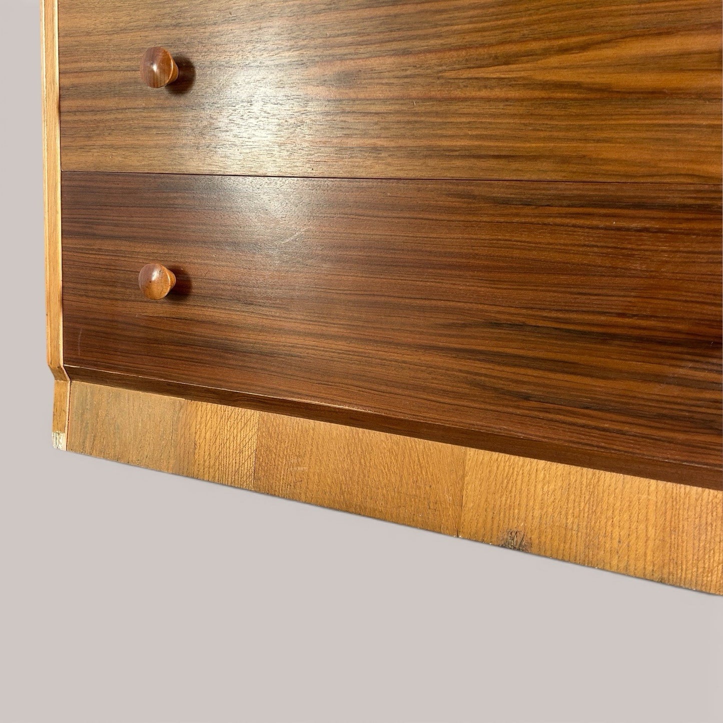 Golden Key walnut storage cabinet, mid-century