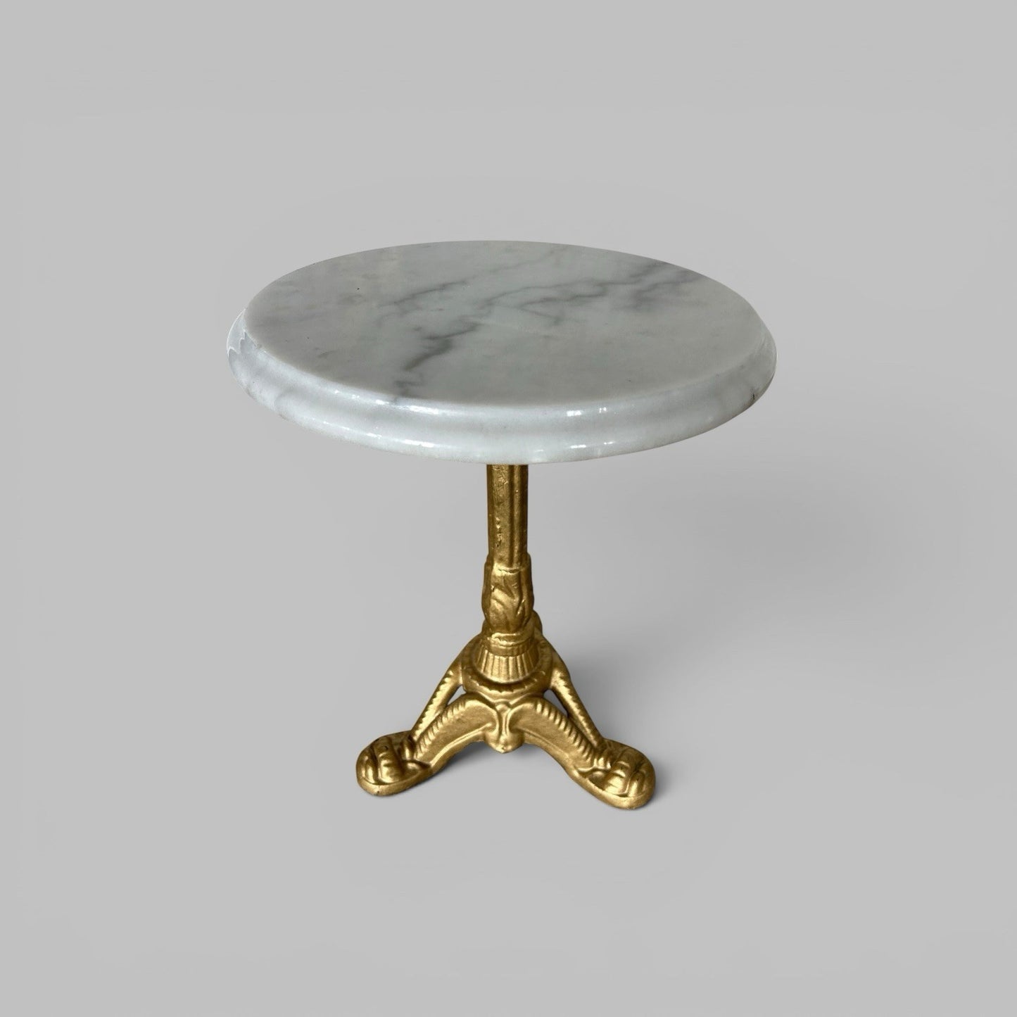 Pair of Vintage Side Tables – Marble Tops and Gilt Metal Bases