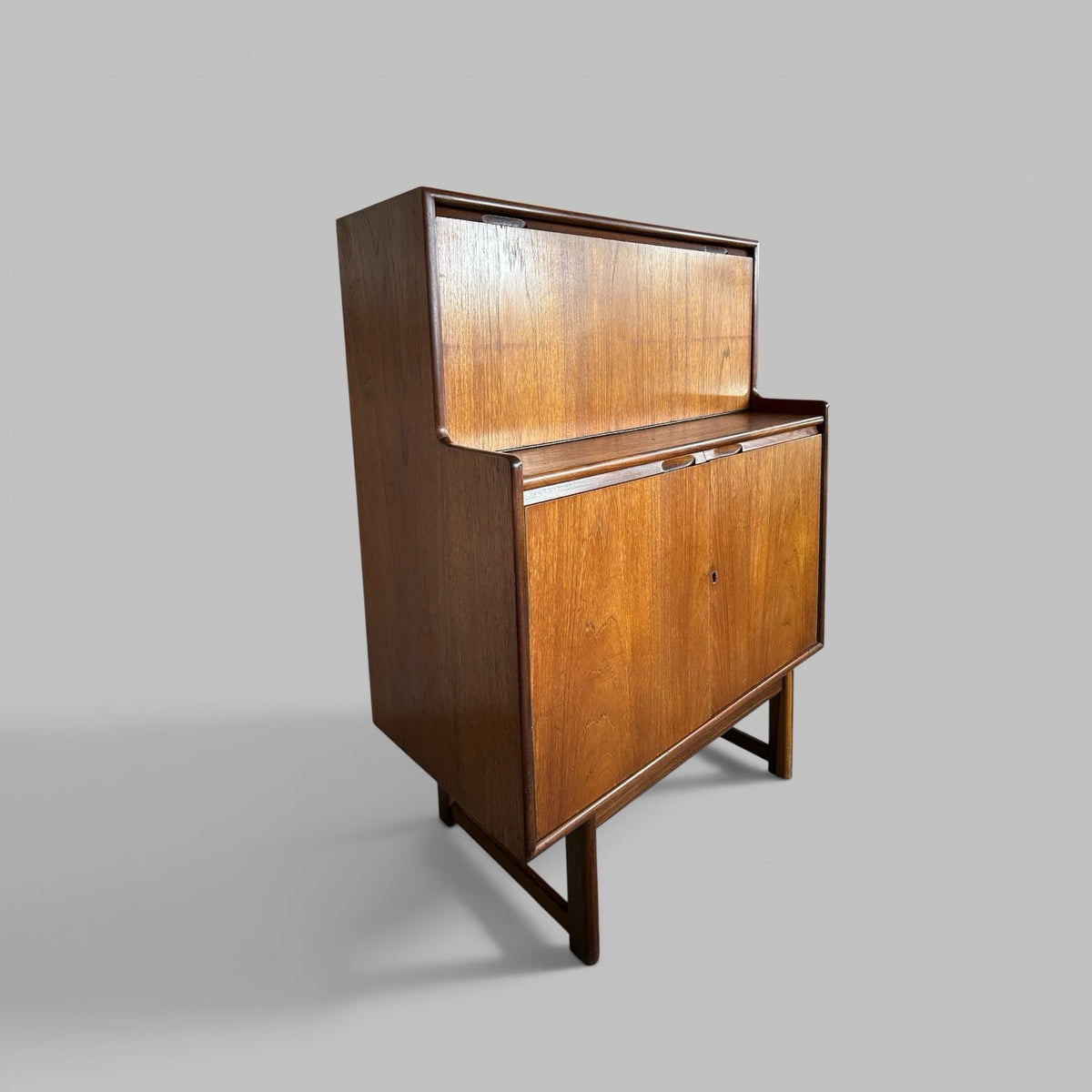 Turnidge of London Teak Bureau Mid Century Writing Desk