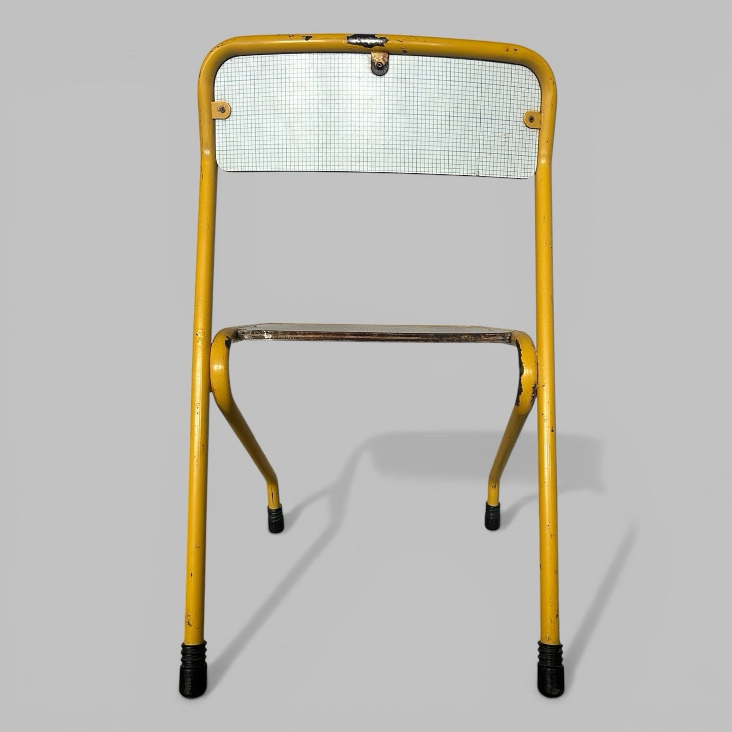 Yellow Tubular Steel Chair – Industrial School Chair with Formica Seat