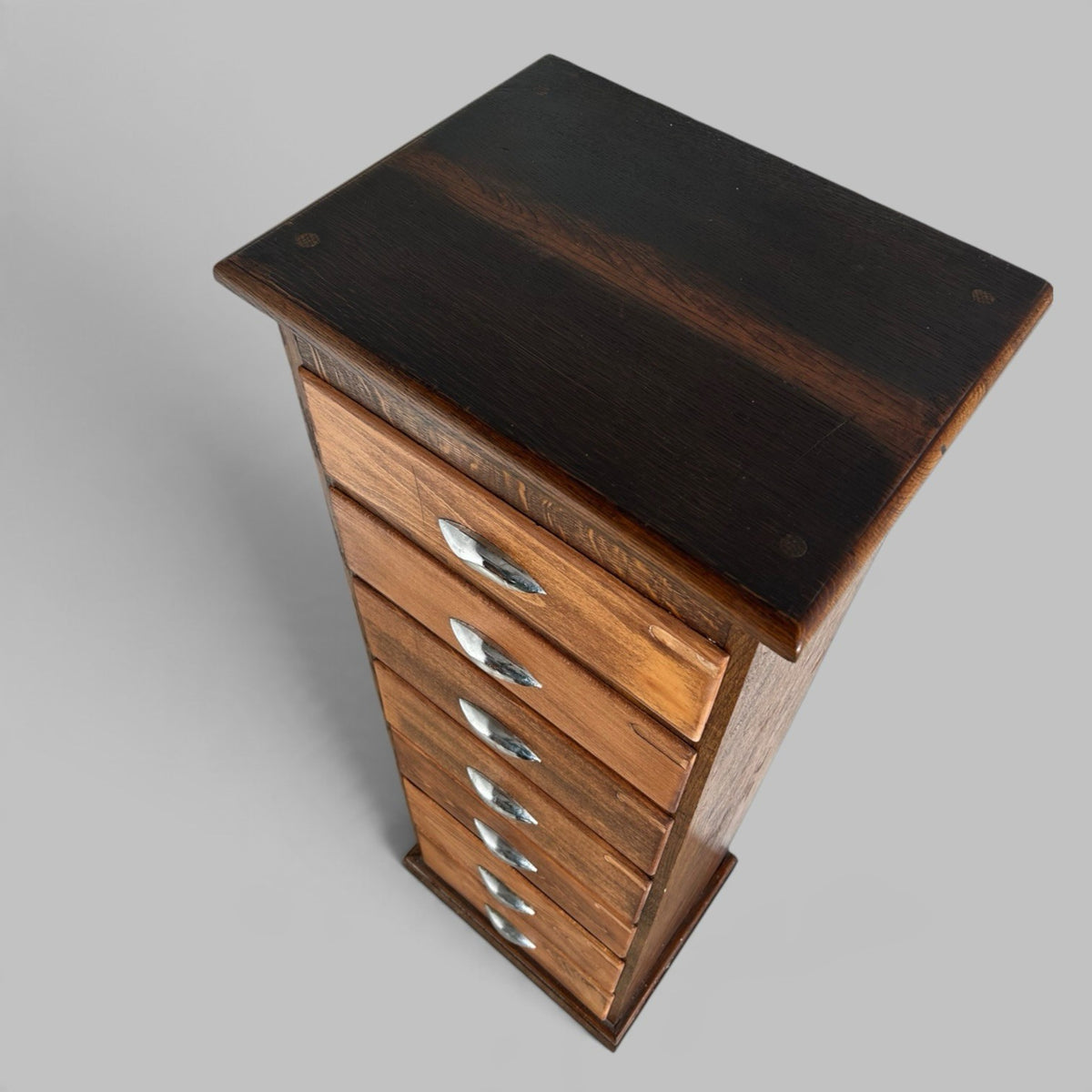 Solid Oak Slim Seven Drawer Chest