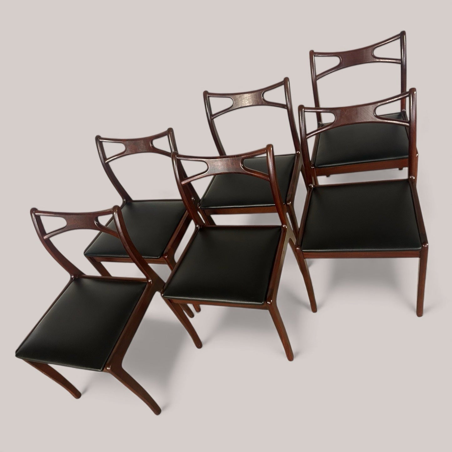 Set of 6 Danish Style Rosewood Dining Chairs