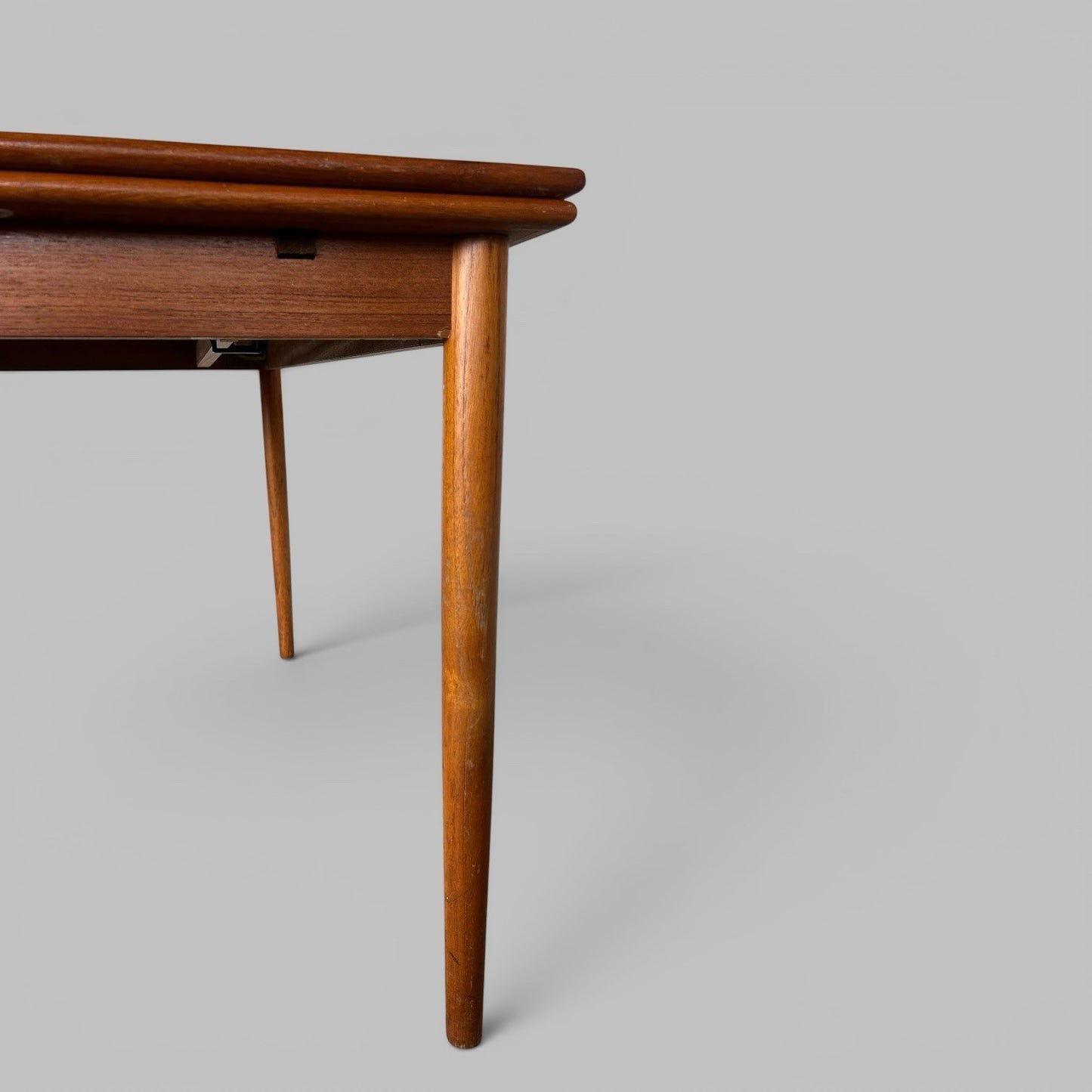 Compact Danish Teak Draw Leaf Dining Table