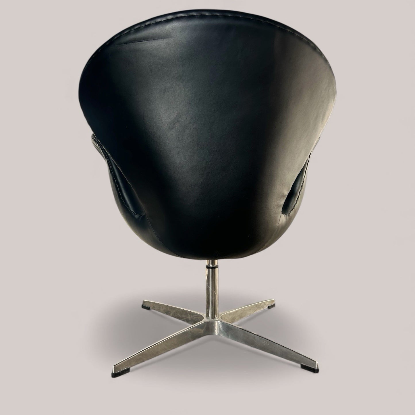 Swan Chair Style Swivel Lounge Chair – Black Upholstery