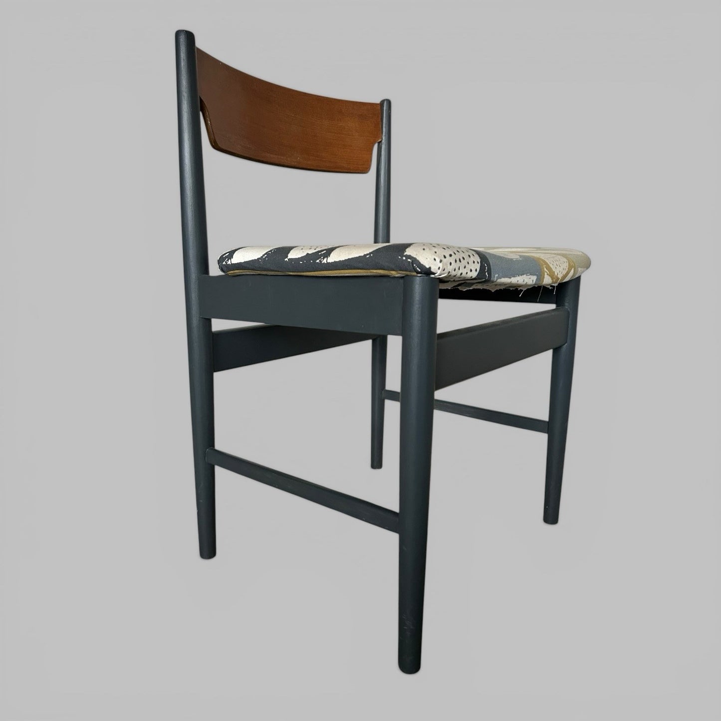 Mid Century Dining Chairs Set of 4 Painted Frame
