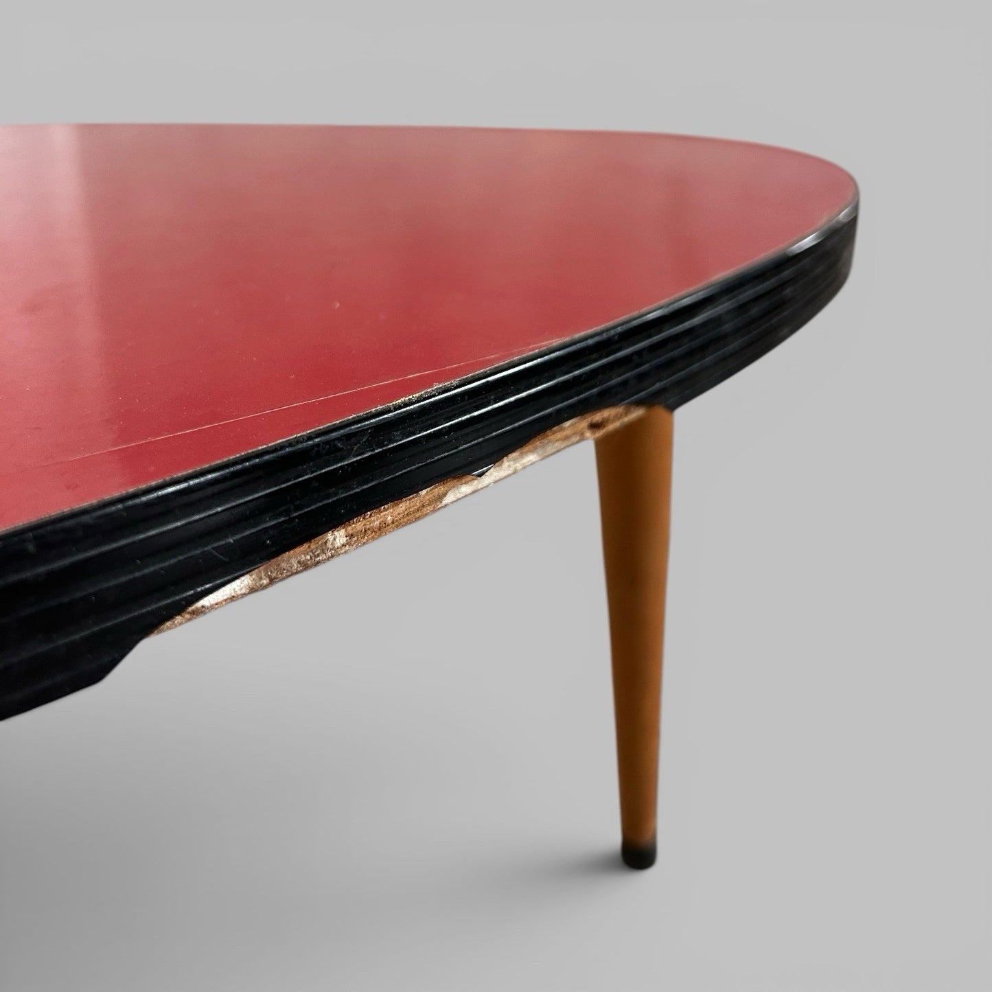 1950s Sputnik Formica Side Table – Red Atomic Plant Stand