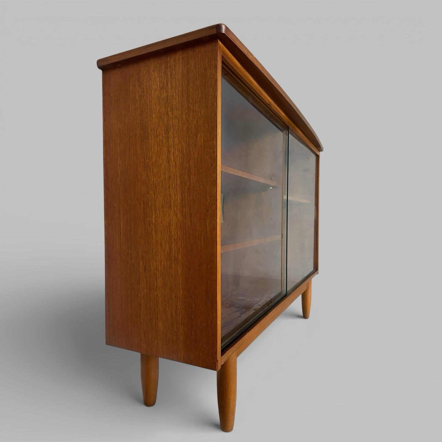 Mid Century Teak Glazed Bookcase