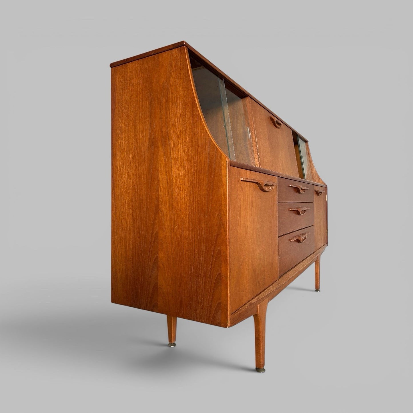 Mid Century Teak Highboard – Display & Cocktail Cabinet