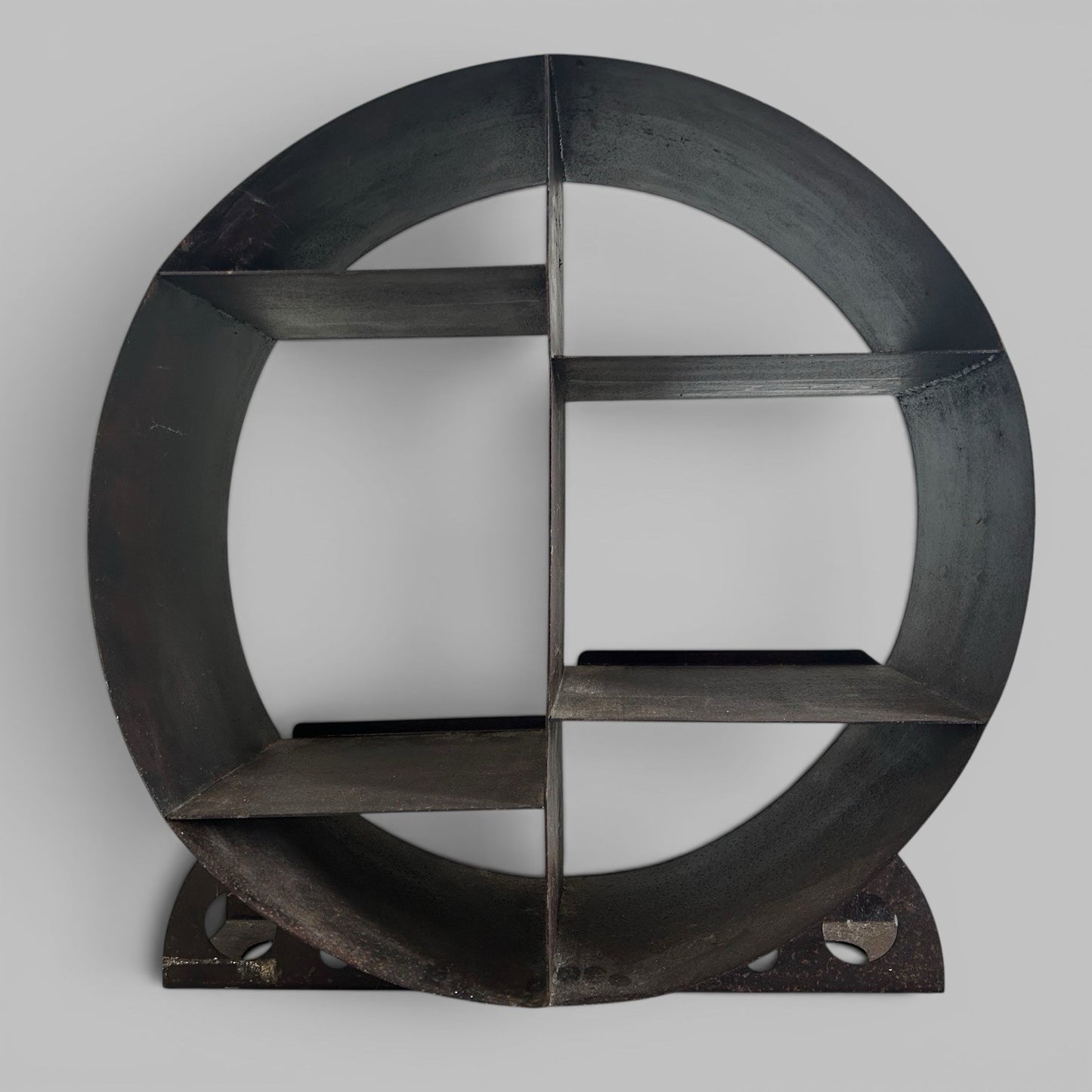 Industrial Circular Metal Display Shelf / Bookcase