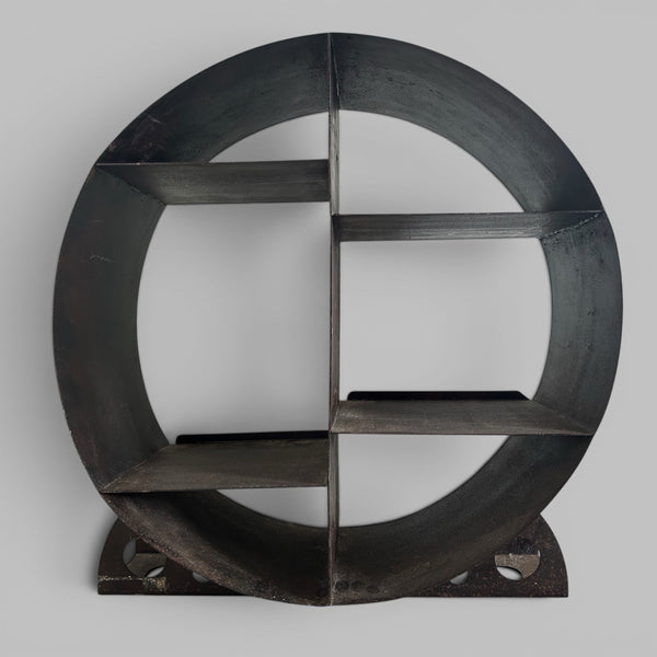 Industrial Circular Metal Display Shelf / Bookcase