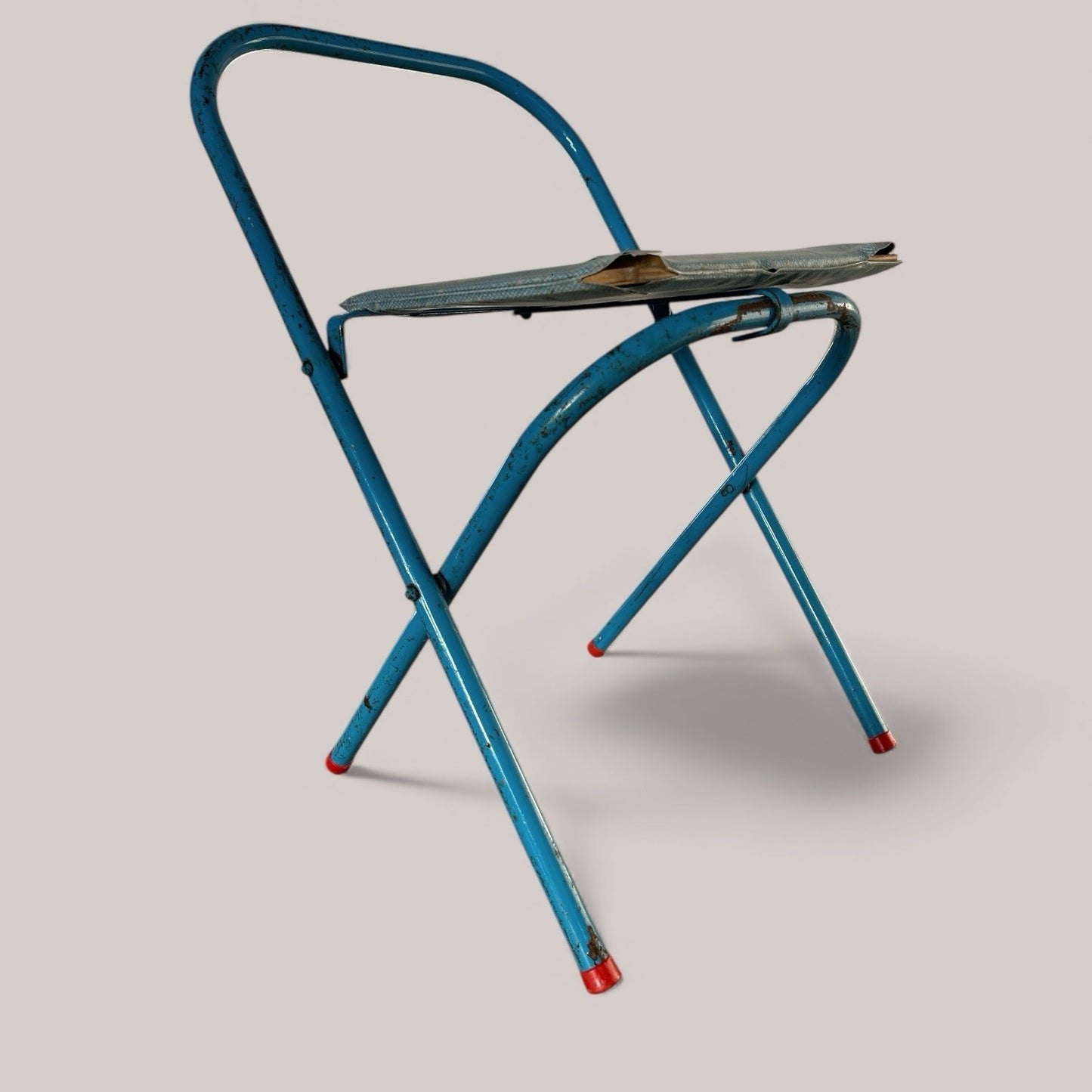 1960s Blue Metal & Pine Children’s School Desk Set