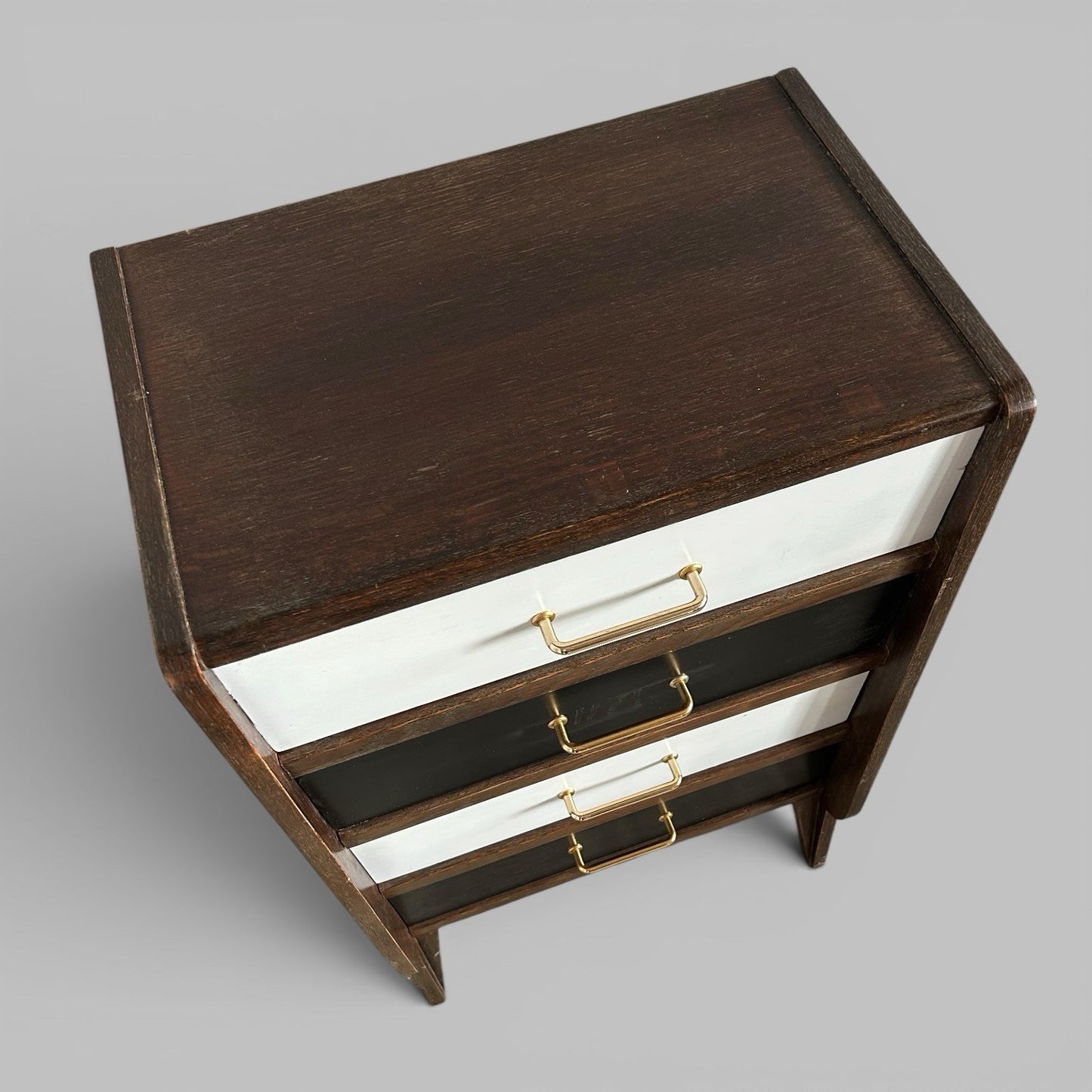 1950s Black and White Chest of Drawers Mid Century Tallboy