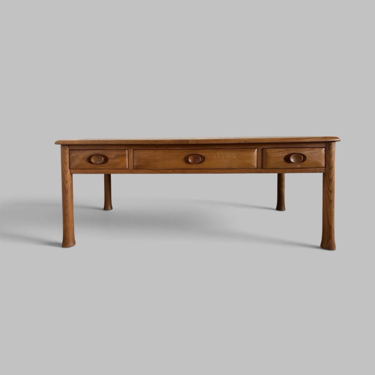 Ercol Sappho 842 Elm Coffee Table – Three Drawer Coffee Table