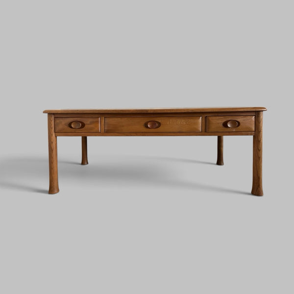Ercol Sappho 842 Elm Coffee Table – Three Drawer Coffee Table
