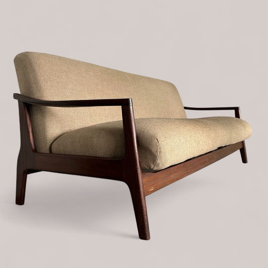 Danish Mid Century Day Bed Sofa Bed with Teak Frame