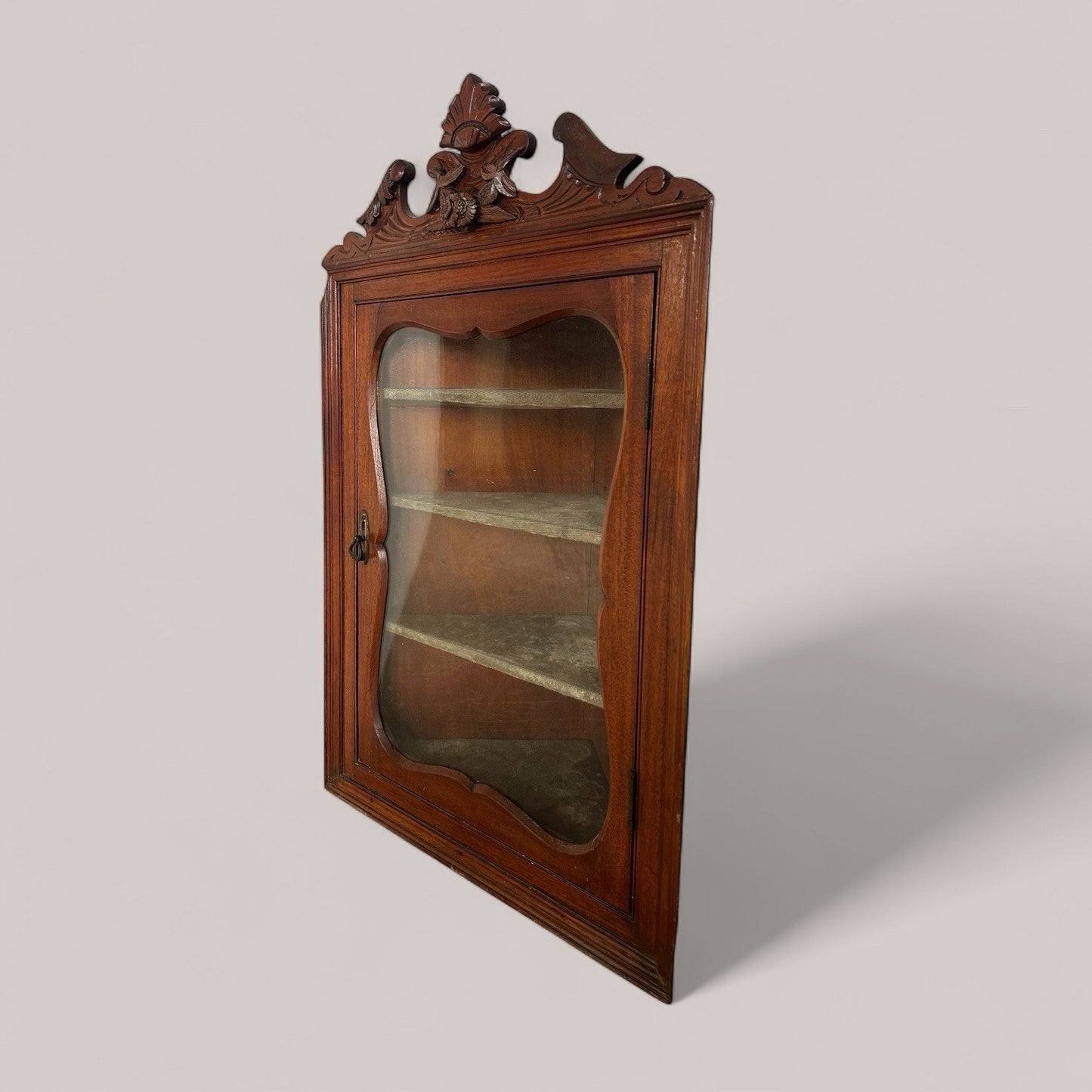 Edwardian Wall-Mounted Corner Cupboard / Display Case