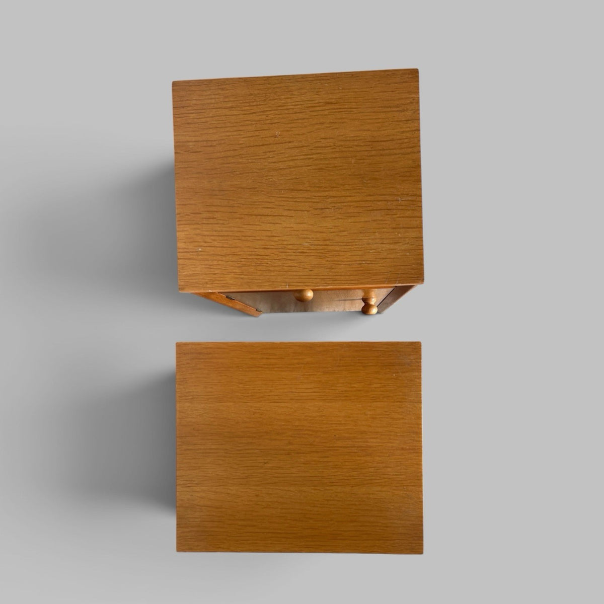Pair of Light Teak Mid-Century Bedside Cabinets