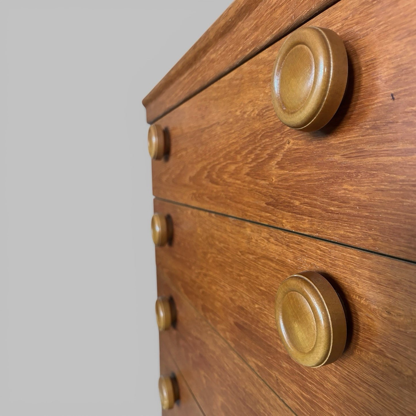 Mid Century Teak Chest of Drawers – Button Handles