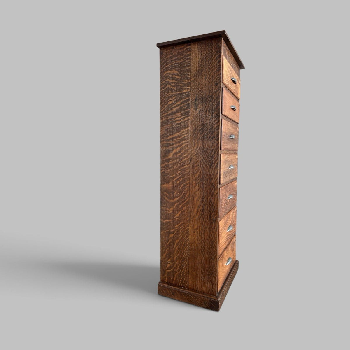 Solid Oak Slim Seven Drawer Chest