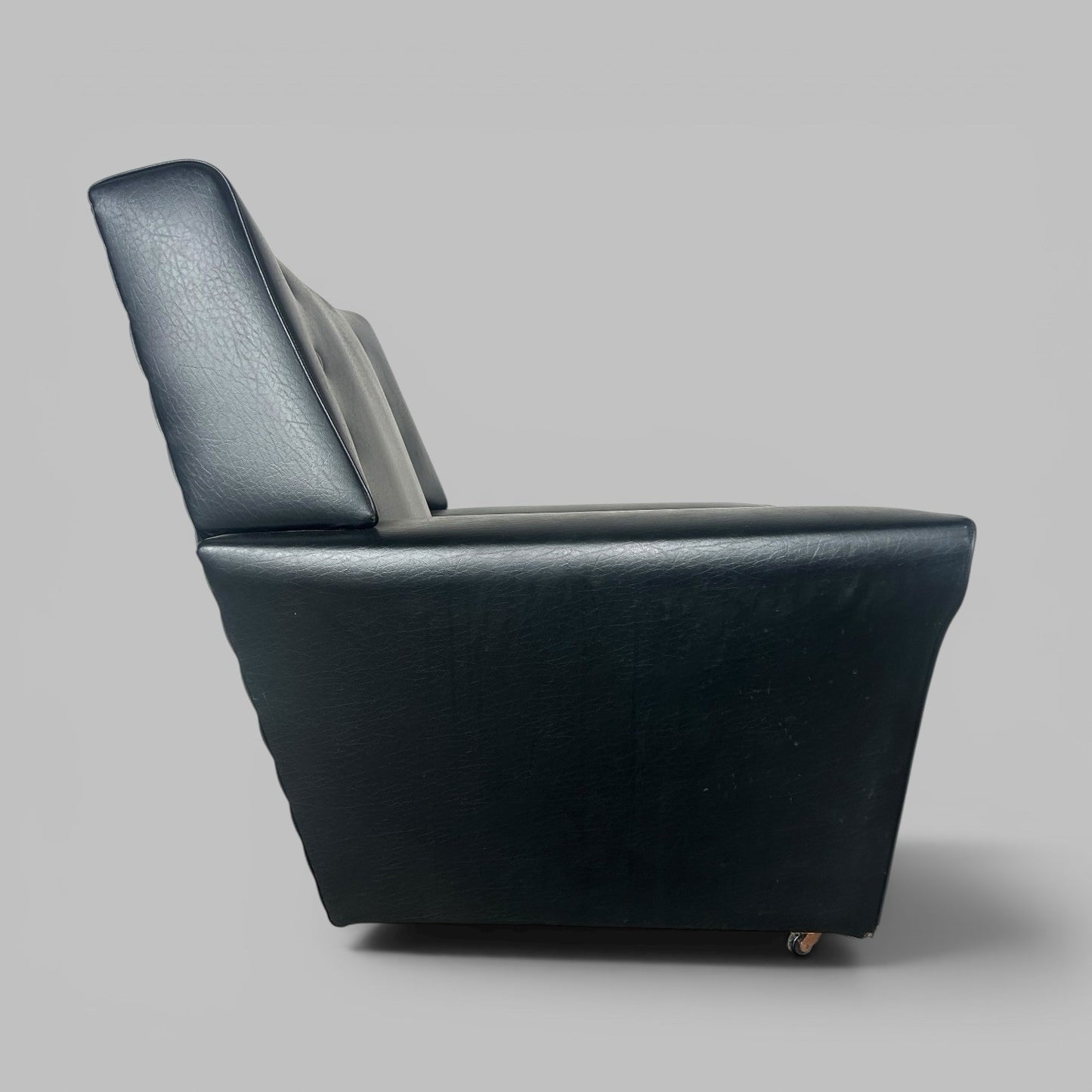 1960s Black Vinyl Lounge Armchair