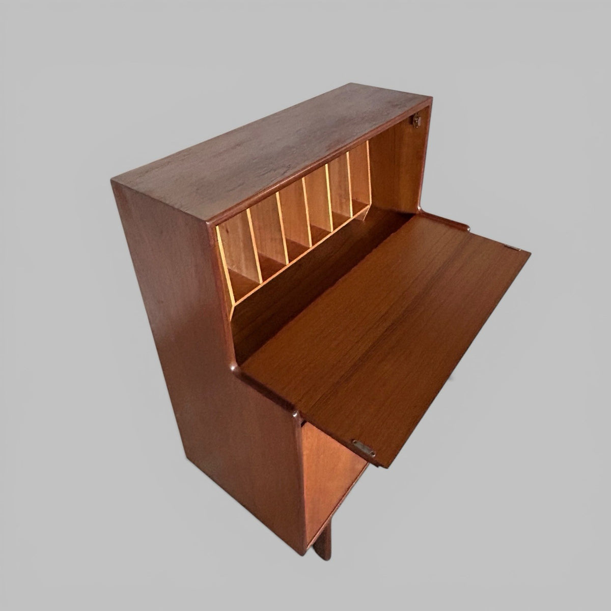 Turnidge of London Teak Bureau Mid Century Writing Desk