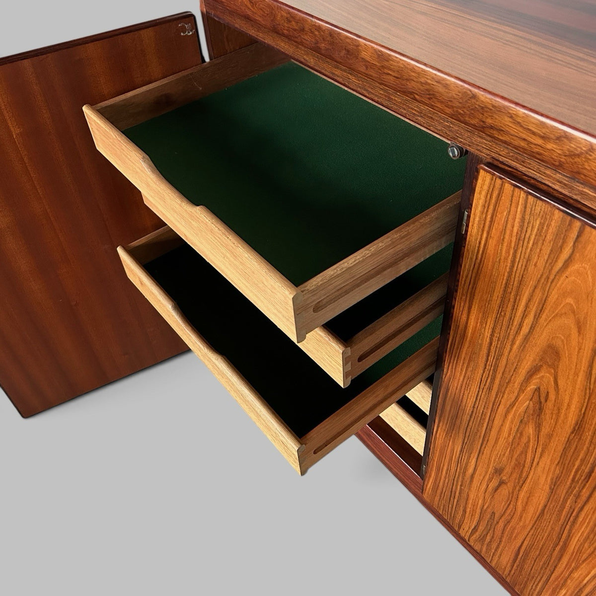 Mid Century Danish Rosewood Three Door Sideboard by Skovby