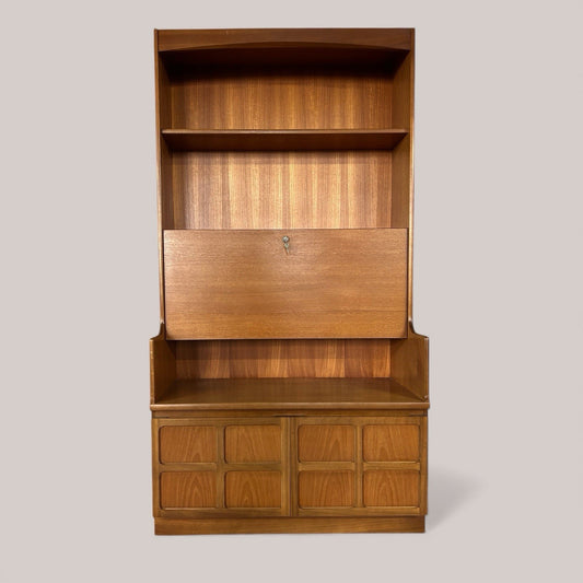 Nathan Teak Wall Unit with Bureau & Cupboards