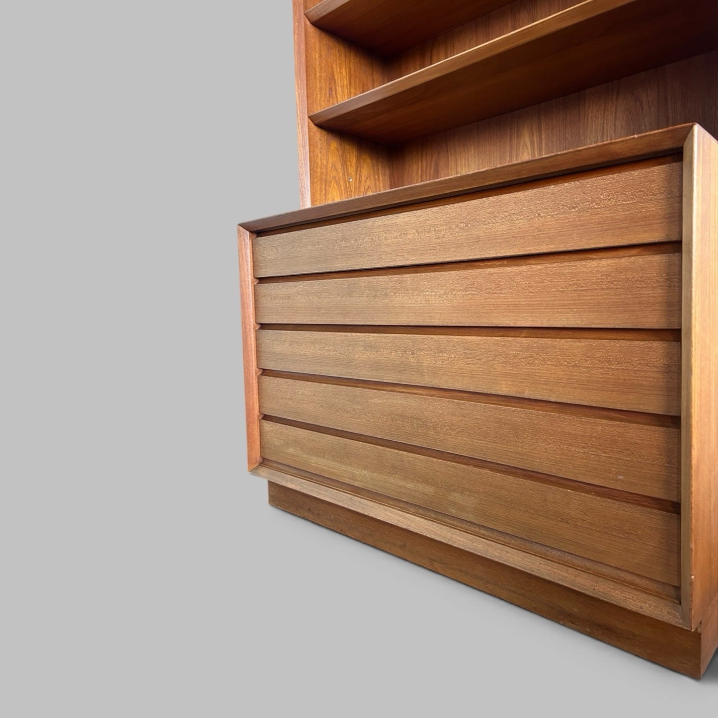Poul Hundevad Danish 1960s Teak Five Drawer Bookcase Unit