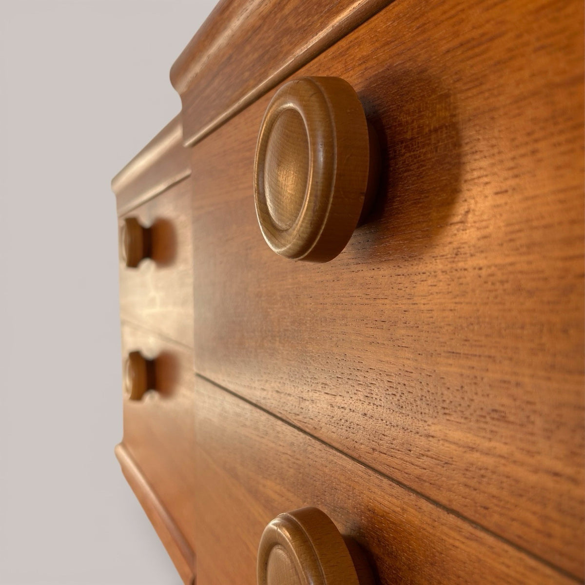 Pair of 1960s Consort Teak Bedside Tables – Mid Century Two Drawer Cabinets