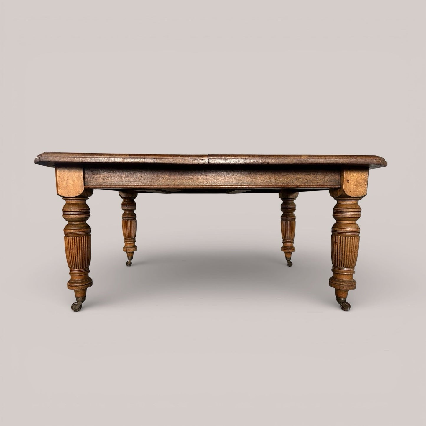 Antique Solid Oak Wind Out Extending Dining Table by Joseph Fitter