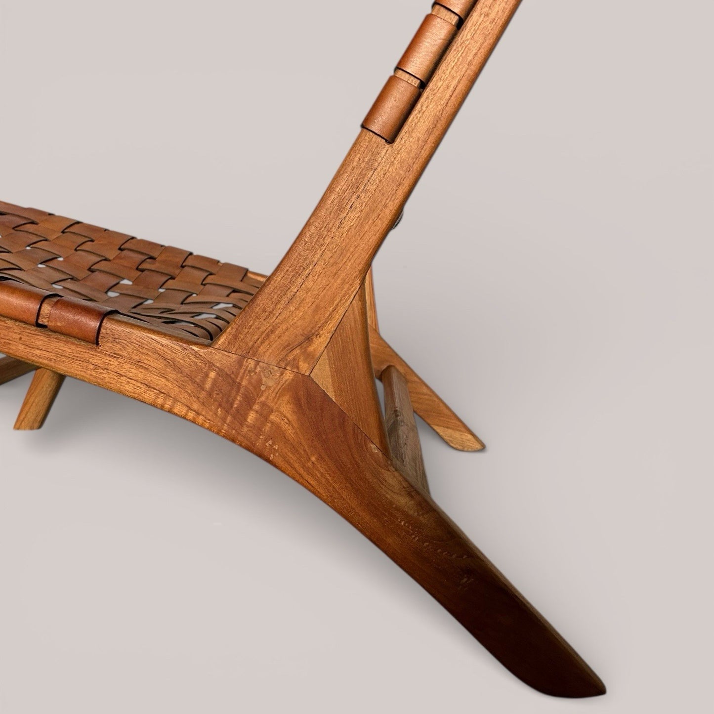 Scandinavian Style Woven Leather Lounge Chair