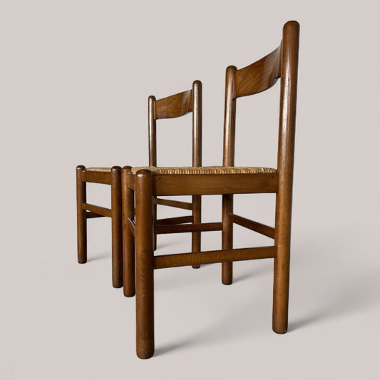 Pair of Italian Rush Dining Chairs