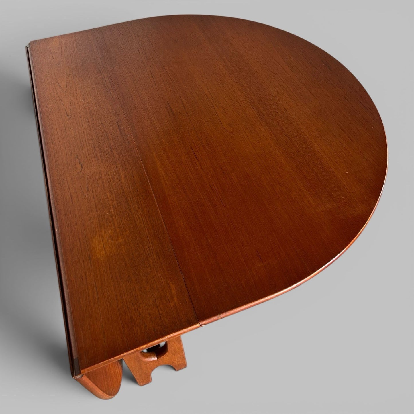 Mid Century Teak Oval Drop Leaf Dining Table by A.H. McIntosh
