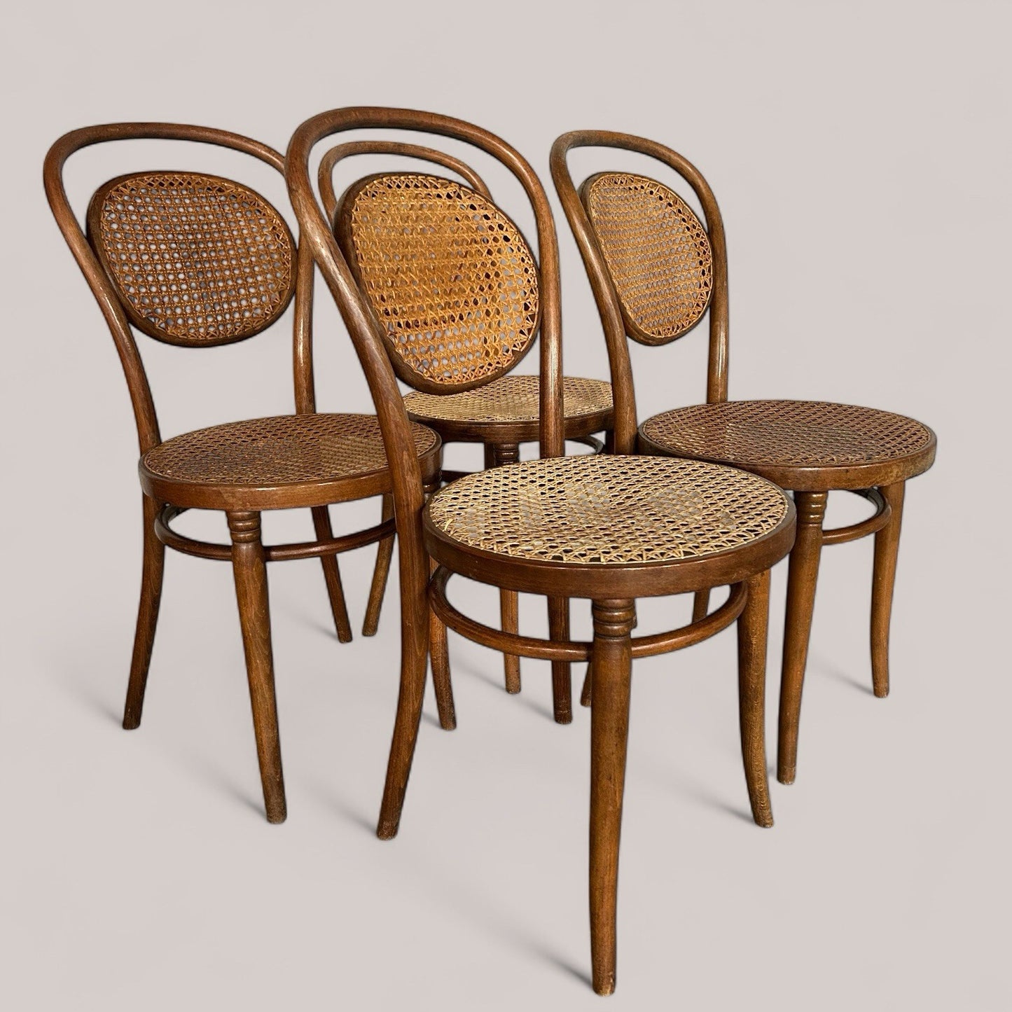 Vintage Thonet-Style Dining Set – Beech and Cane