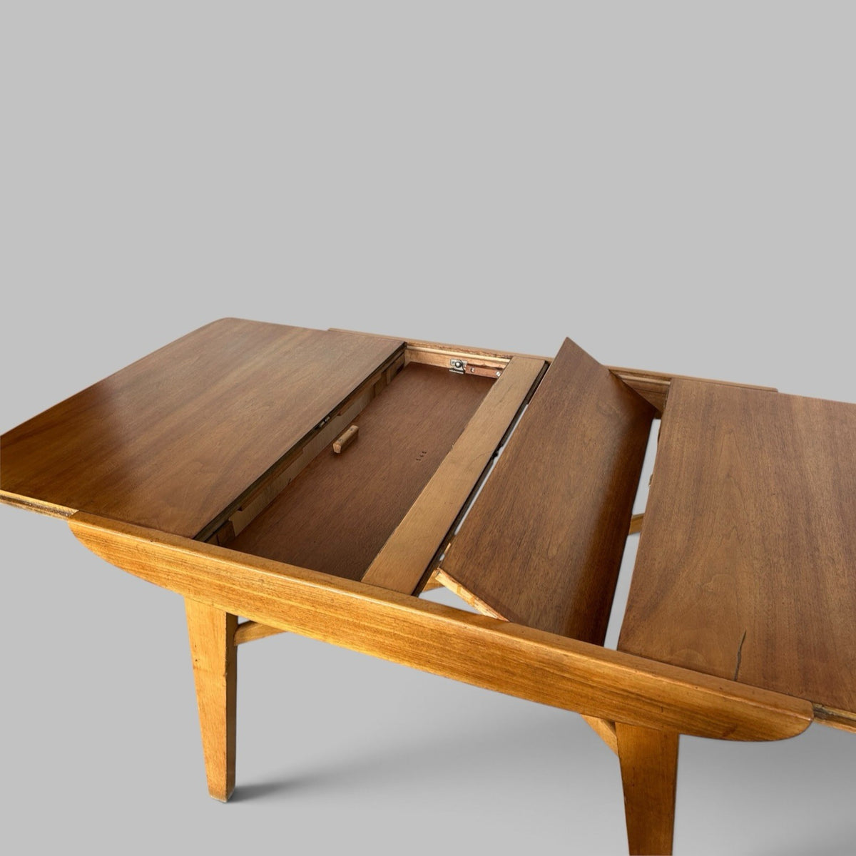 1950s Sputnik Style Compact Extending Dining Table with Butterfly Leaf