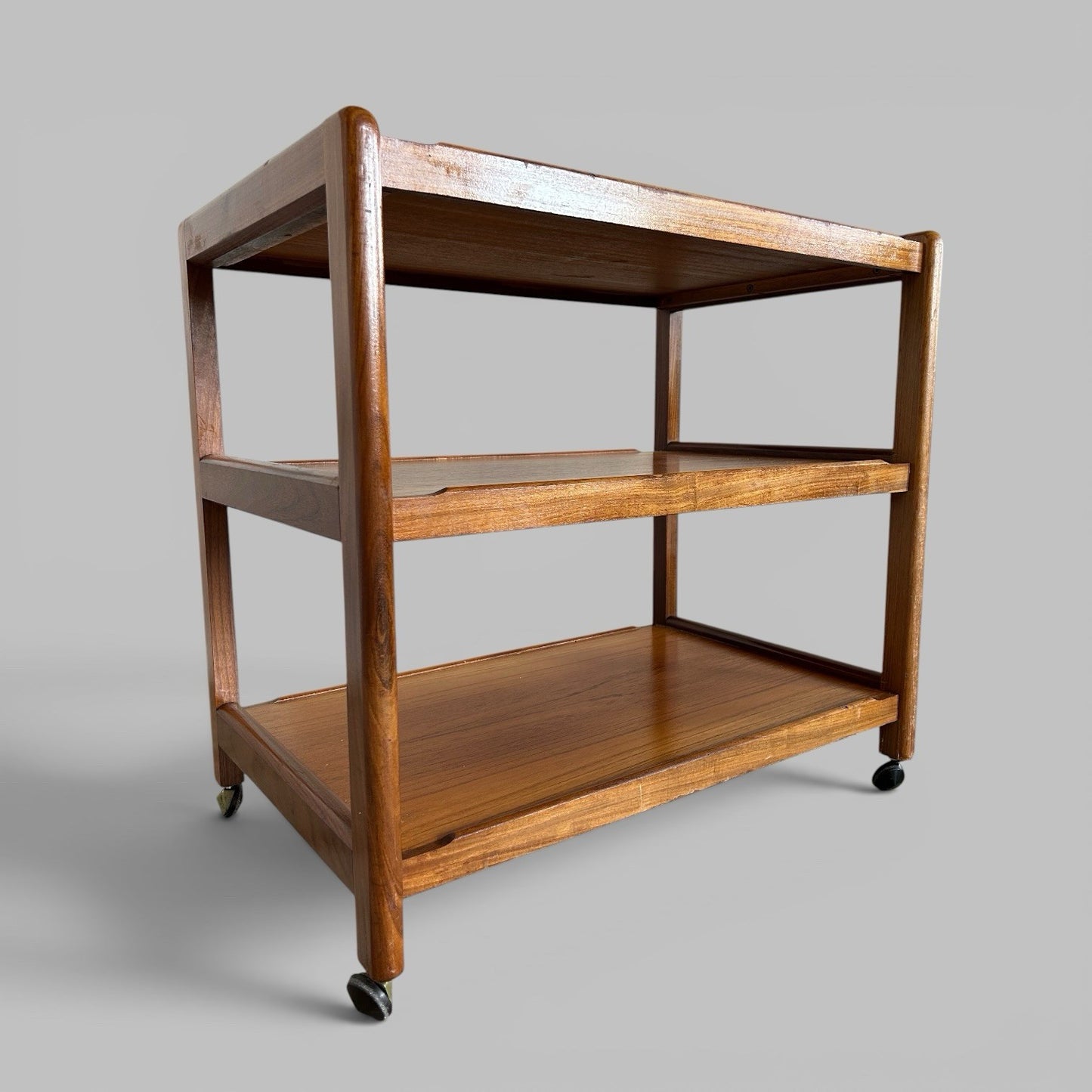 Mid Century Danish Teak Drinks Trolley on Castors