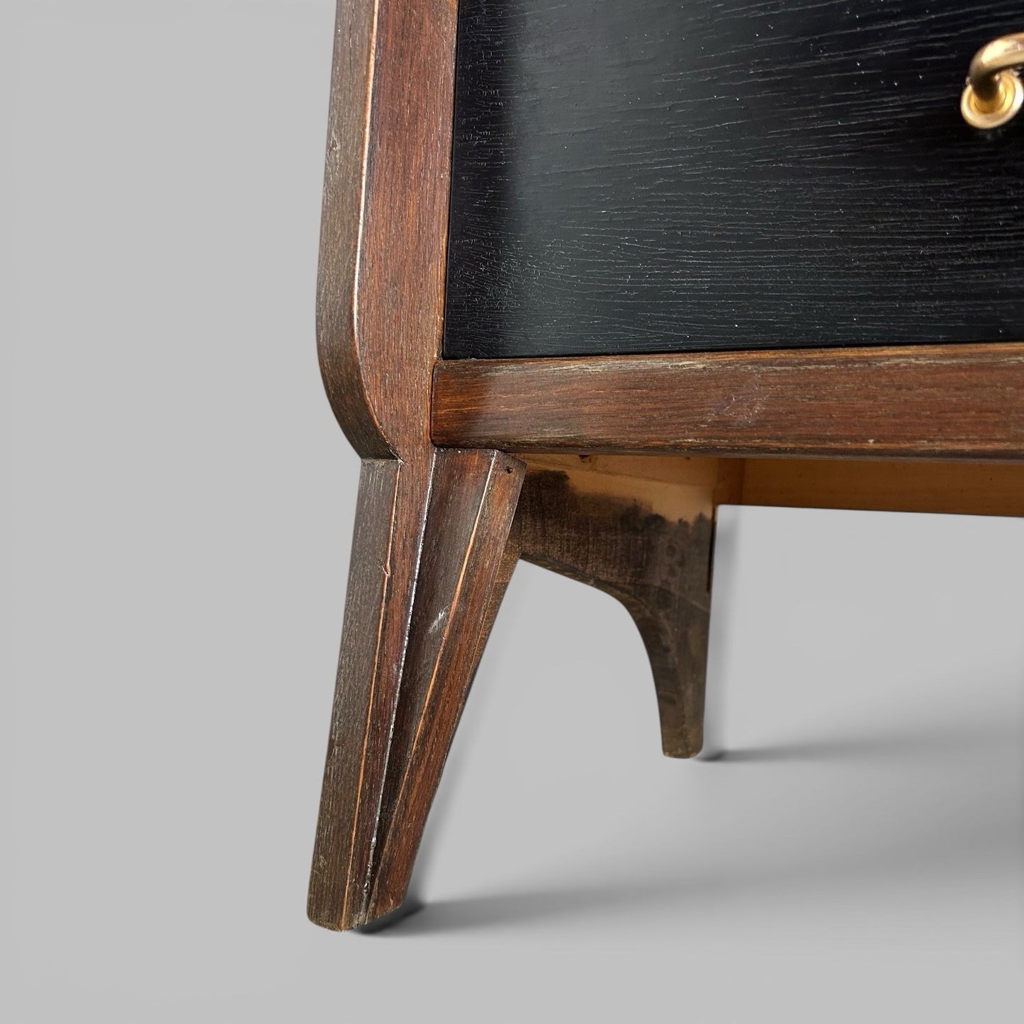 1950s Black and White Chest of Drawers Mid Century Tallboy