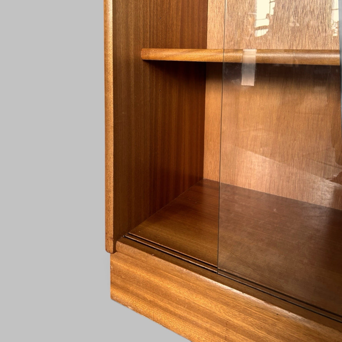 Nathan Teak Glazed Storage Cabinet with Two Drawers